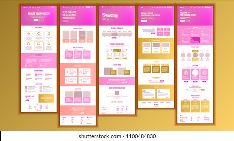 Website Template Vector. Page Business Technology. Landing Web Page. Creative Modern Layout. Finance Service. Engineering Growth. Payment Plan. Illustration

