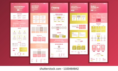 Website Template Vector. Page Business Background. Shopping Online Landing Web Page. Web Design And Development. Design Business. Industry Innovation. Cash Contract. Illustration
