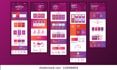 Website Template Vector. Page Business Background. Landing Web Page. Web Design And Development. Cash Contract. Industry Innovation. Money Pay. Illustration