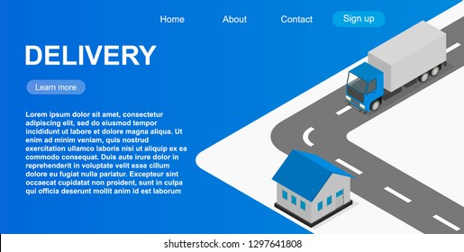 website template of web page for delivery. Vector
