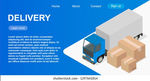 Website Template Web Page Delivery Vector Stock Vector (Royalty Free ...