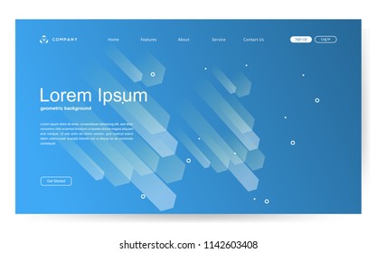 Website template for websites or apps. Geometric shape. Eps 10