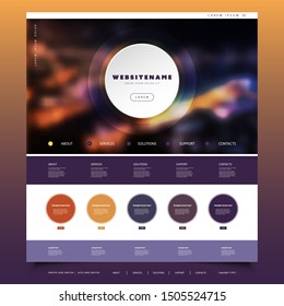 Website Template for Your Business with  Colorful Blurred Abstract Header Design