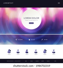 Website Template for Your Business with Colorful Blurred Abstract Header Design