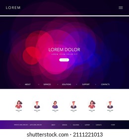 Website Template for Your Business with Colorful Bubbly and Blurred Abstract Header Design