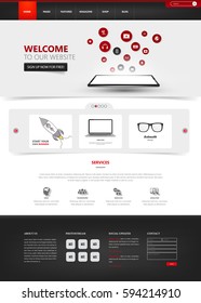 Website Template For Your Business In Vector Format.