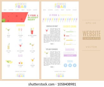 Website templates. Cocktails bar. Good for restaurant.