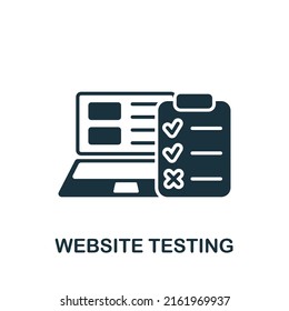 Website Testing icon. Monochrome simple Web Development icon for templates, web design and infographics