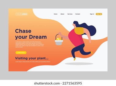 A website that says Chase your Dream Homepage design illustrations vector.