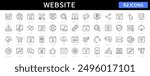 Website thin line icon set. Website symbol. Web, internet, search, homepages editable stroke icons. Vector