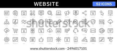 Website thin line icon set. Website symbol. Web, internet, search, homepages editable stroke icons. Vector