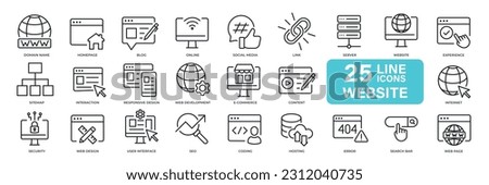 Website thin line icons. For website marketing design, logo, app, template, ui, etc. Vector illustration.