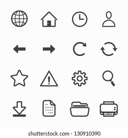 Website and Toolbar Icons with White Background