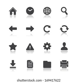 Website and Toolbar Icons with White Background