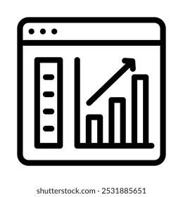 Website traffic analysis icon line style transparent