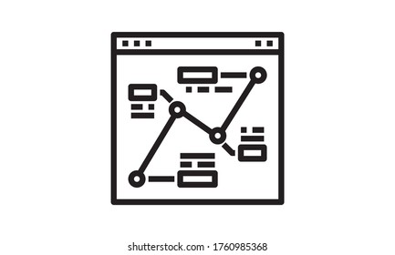 Website traffic analysis line icon, outline vector sign, linear.