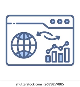 Website Traffic Blue Icon Vector Illustration