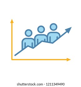 Website Traffic Color Icon. Lead Generation. SEO Monitoring. Web Traffic Growth. Social Media Analytics. Isolated Vector Illustration