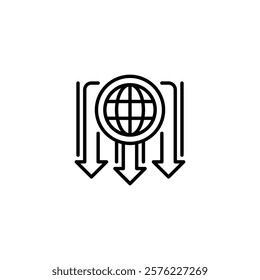 Website Traffic Decline line icon. Universal creative premium symbol. Vector sign icon logo template. Vector illustration