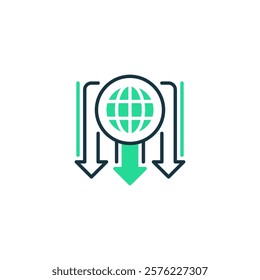 Website Traffic Decline line icon. Universal creative premium symbol. Vector sign icon logo template. Vector illustration