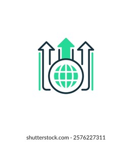 Website Traffic Growth line icon. Universal creative premium symbol. Vector sign icon logo template. Vector illustration