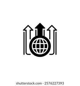 Website Traffic Growth line icon. Universal creative premium symbol. Vector sign icon logo template. Vector illustration