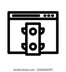 icono de tráfico de sitios web o logotipo símbolo de señas aislado ilustración vectorial - iconos vectoriales de estilo negro de alta calidad
