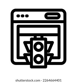 icono de tráfico de sitios web o logotipo símbolo de señas aislado ilustración vectorial - iconos vectoriales de estilo negro de alta calidad
