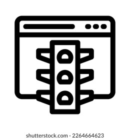 icono de tráfico de sitios web o logotipo símbolo de señas aislado ilustración vectorial - iconos vectoriales de estilo negro de alta calidad
