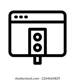 icono de tráfico de sitios web o logotipo símbolo de señas aislado ilustración vectorial - iconos vectoriales de estilo negro de alta calidad
