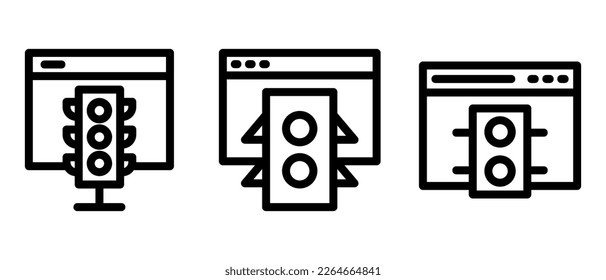 icono de tráfico de sitios web o logotipo símbolo de señas aislado ilustración vectorial - iconos vectoriales de estilo negro de alta calidad
