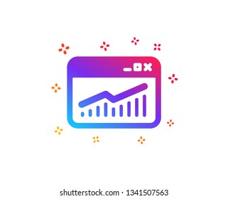 Website Traffic icon. Report chart or Sales growth sign. Analysis and Statistics data symbol. Dynamic shapes. Gradient design website Statistics icon. Classic style. Vector