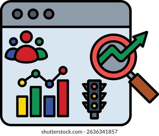    Website Traffic  illustration with isolated background