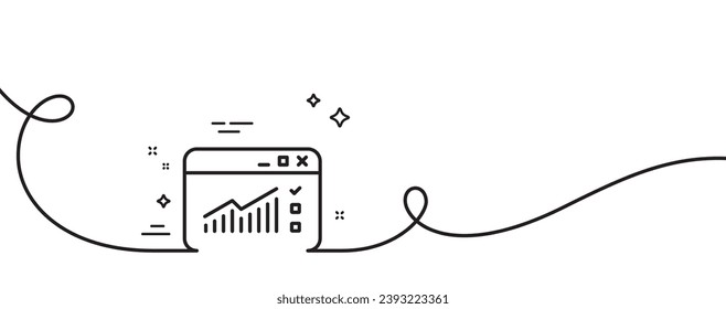 Website Traffic Line Symbol. Kontinuierlich eine Linie mit curl. Berichtsdiagramm oder Verkaufswachstumszeichen. Datensymbol für Analyse und Statistik. Web Traffic Single Umrissband. Loop-Kurve Muster. Vektorgrafik