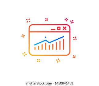 Website Traffic line icon. Report chart or Sales growth sign. Analysis and Statistics data symbol. Gradient design elements. Linear website Statistics icon. Random shapes. Vector