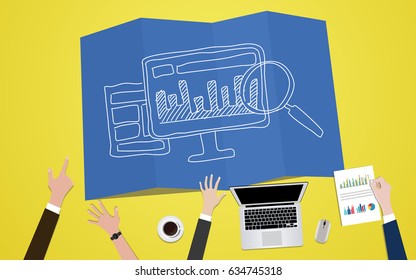 website traffic seo analysis concept illustration
