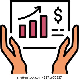 website traffic stats vector icon design, Cloud computing and Internet hosting services Symbol, Human Hand Holding Analytical Report Concept, Control panel icon set stock illustration