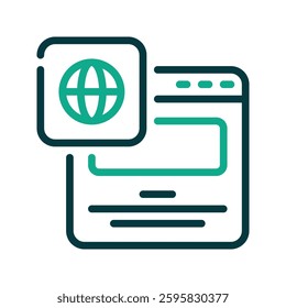 Website With Two Color Style Icon Vector