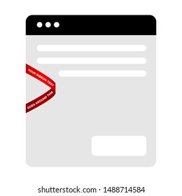 Website with two fold ribbon highlighting information