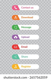 website Ui button design, vector