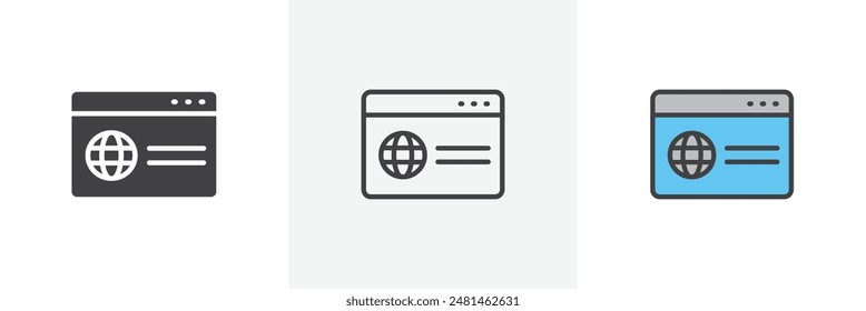 Website UI Design Symbol Kollektion auf weißem Hintergrund.