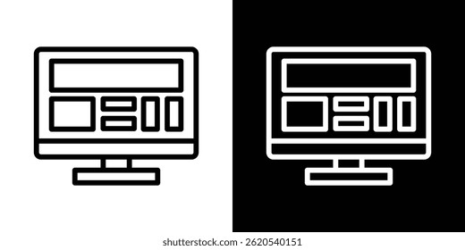 Vetor de ícone de design de IU de site, modelo de logotipo de ilustração em estilo moderno