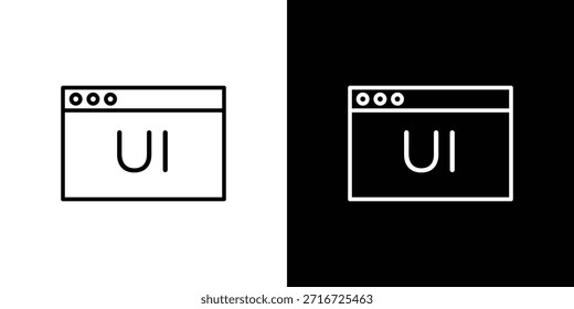 Iconos de diseño de interfaz de usuario de Sitio web Vector blanco y negro, conjunto de iconos de línea.