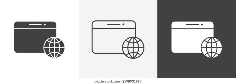 Website UI design icons in Thin line black color. flat simple vector symbols illustration.