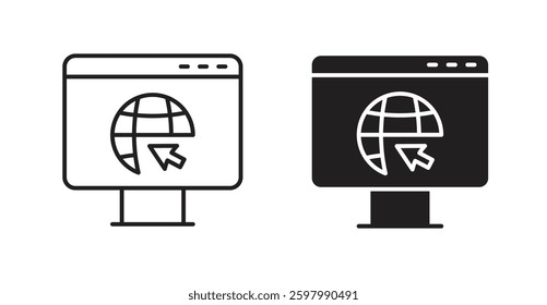 Website UI design line icon vector set.