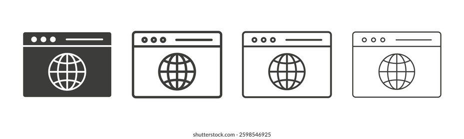 Website UI design line icon vector illustration set.