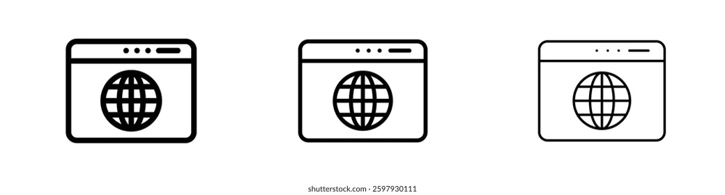 Website UI design thin line vector icon set.