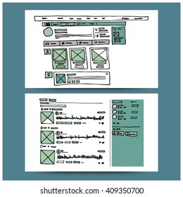 Website UI wire frames