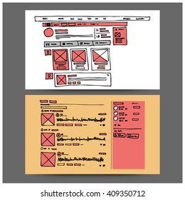 Website UI wire frames