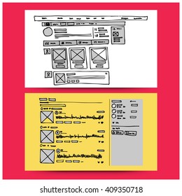 Website UI wire frames